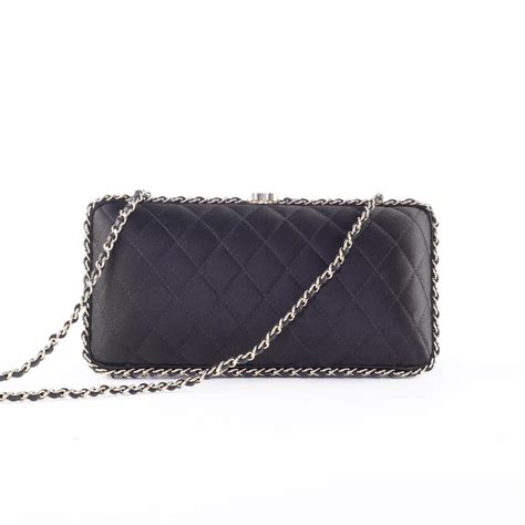 chanel satin clutch|chanel clutch with chain black.